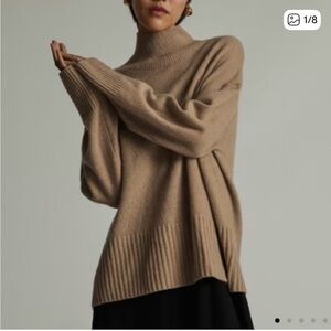 Everlane THE CASHMERE OVERSIZED TURTLENECK Light Camel Medium